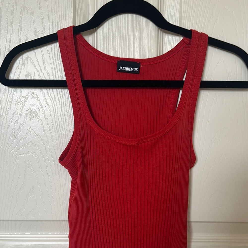 Jacquemus Le Body Caraco Top in Red fits like XS